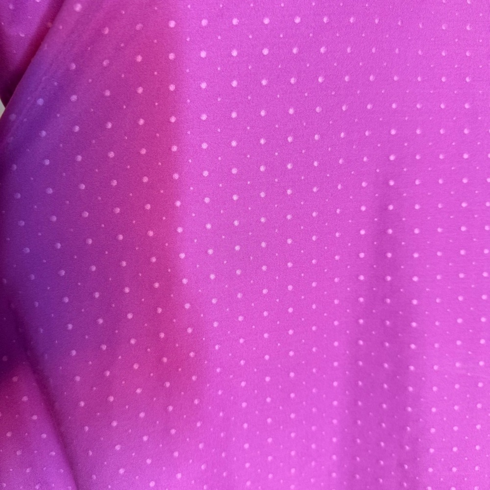 NIKE GOLF Purple Polka Dot Polo Shirt Top Athletic Golfcore Tenniscore Large - Picture 8 of 14